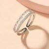 Double Layer Crystal Band Ring