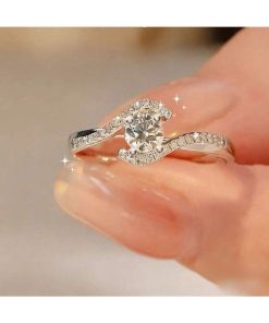 Classic Wave Solitaire Ring